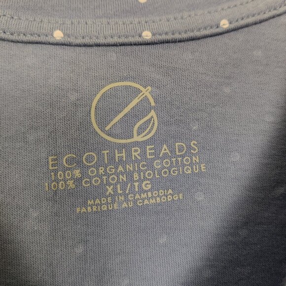 Ecothreads Women's Top Size XL Blue Polka Dot Organic Cotton Summer Resortwear - Picture 2 of 6